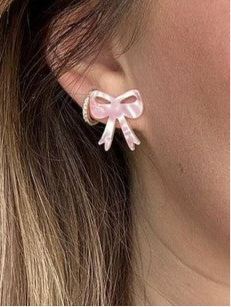 Bow Studs - Pink